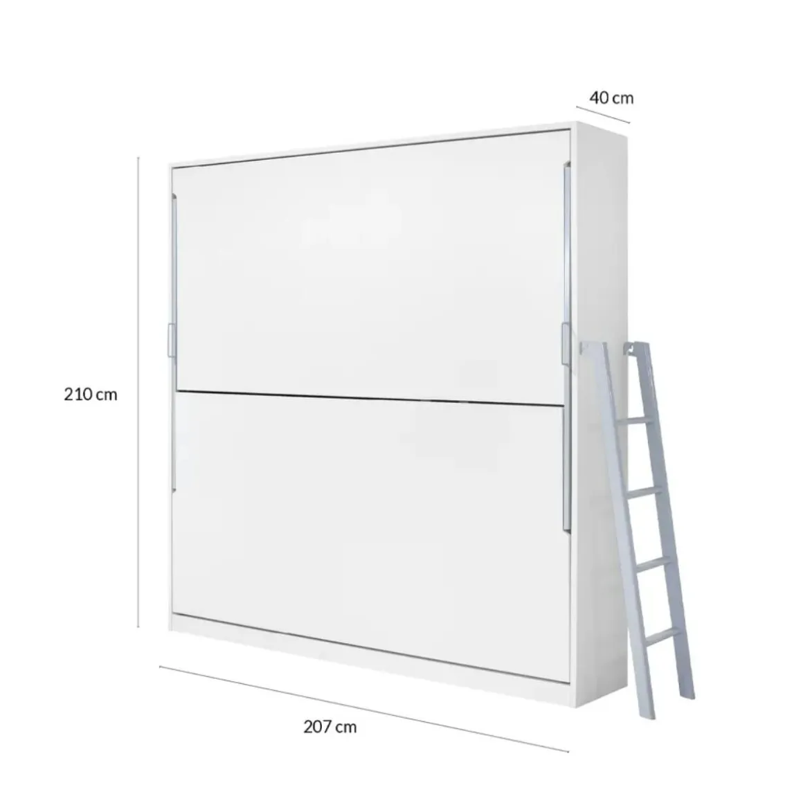 Litera abatible Matilda con somieres y esclera blanco 90x190 cm