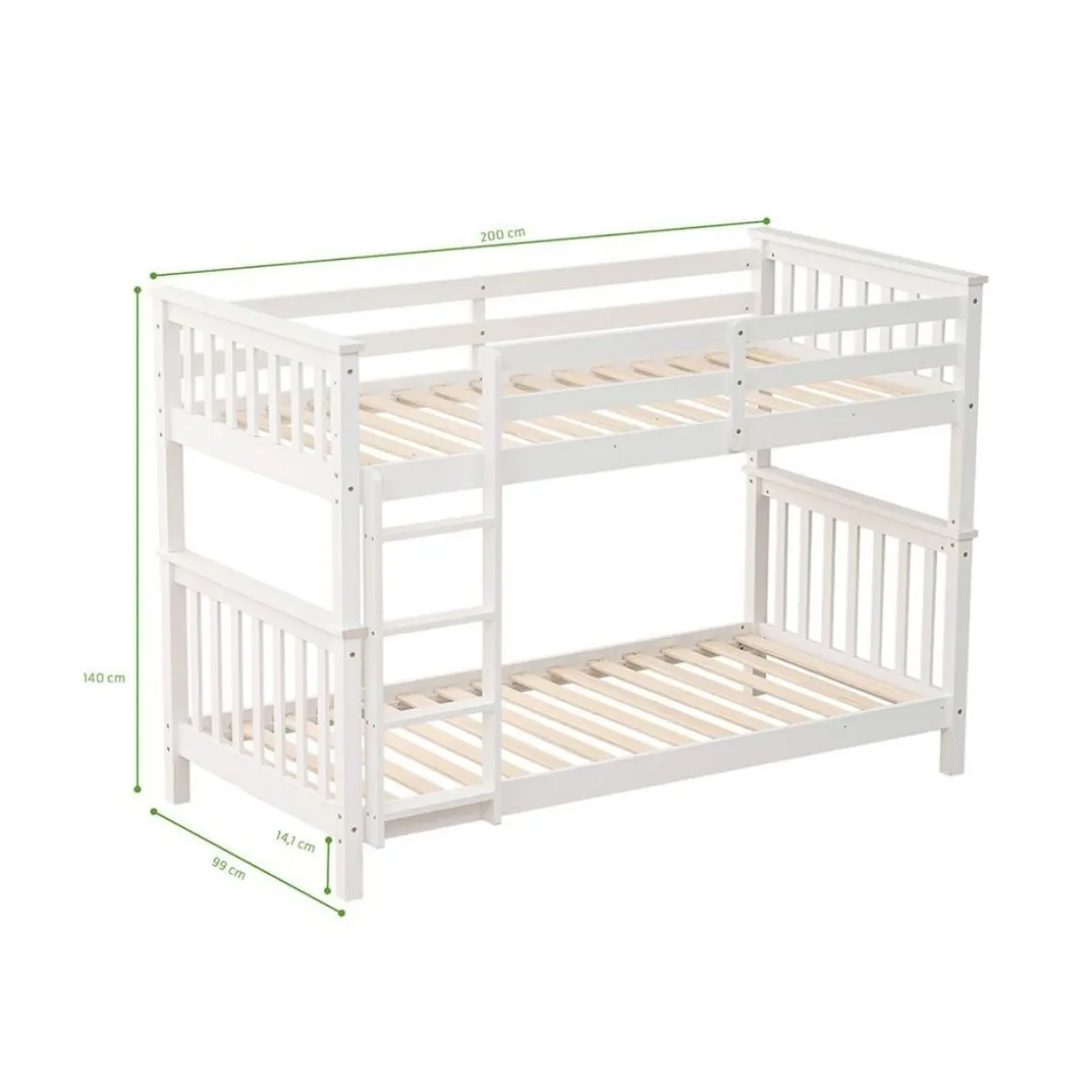 Litera Camila diseño independiente blanco 140x200x99 cm