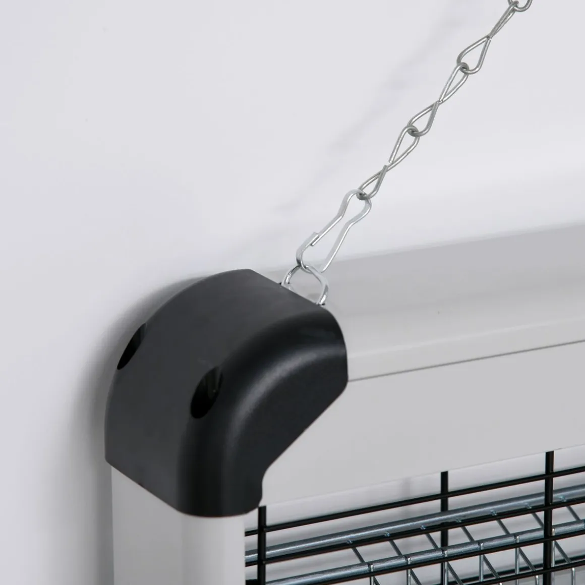 Lámpara anti mosquitos Outsunny 30W luz UV 60 m² plata 26,5x48,5x8,5 cm