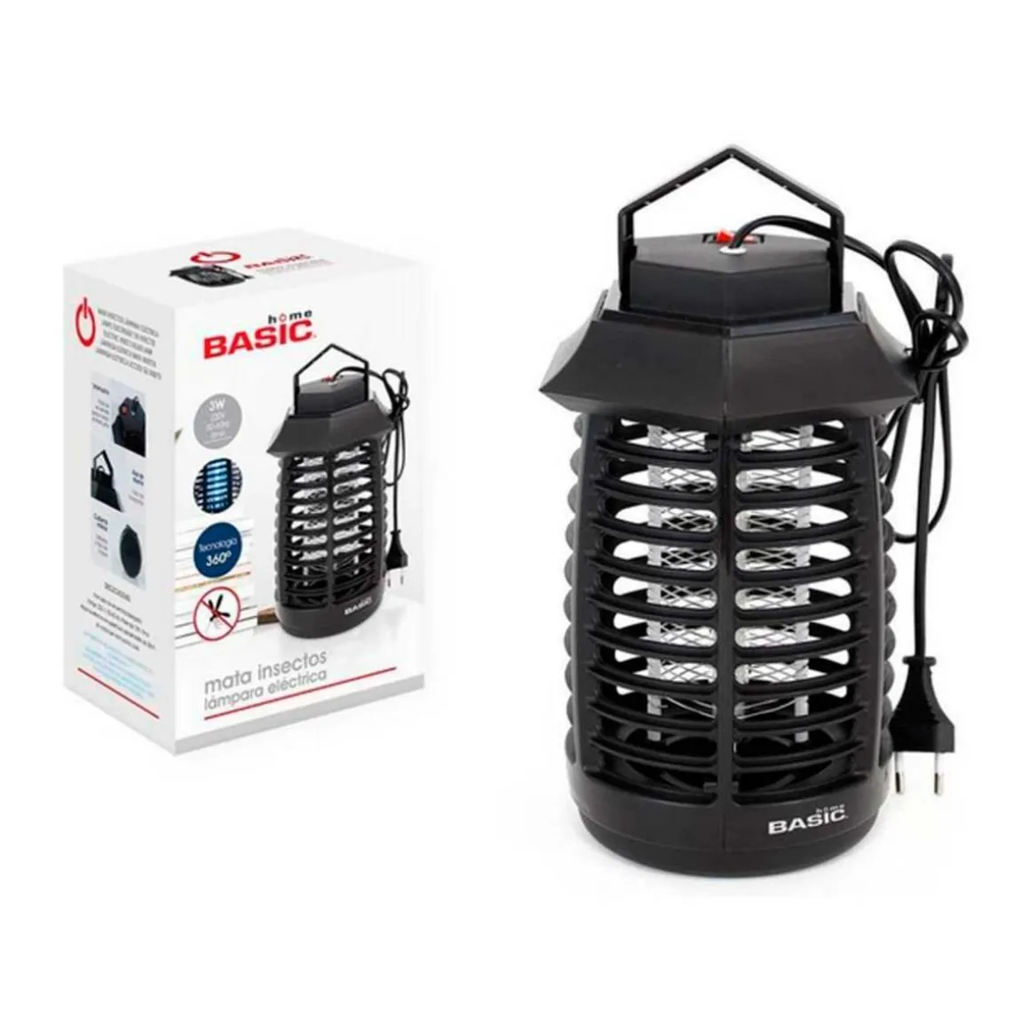 Lámpara antimosquitos Basic Home 3W negro