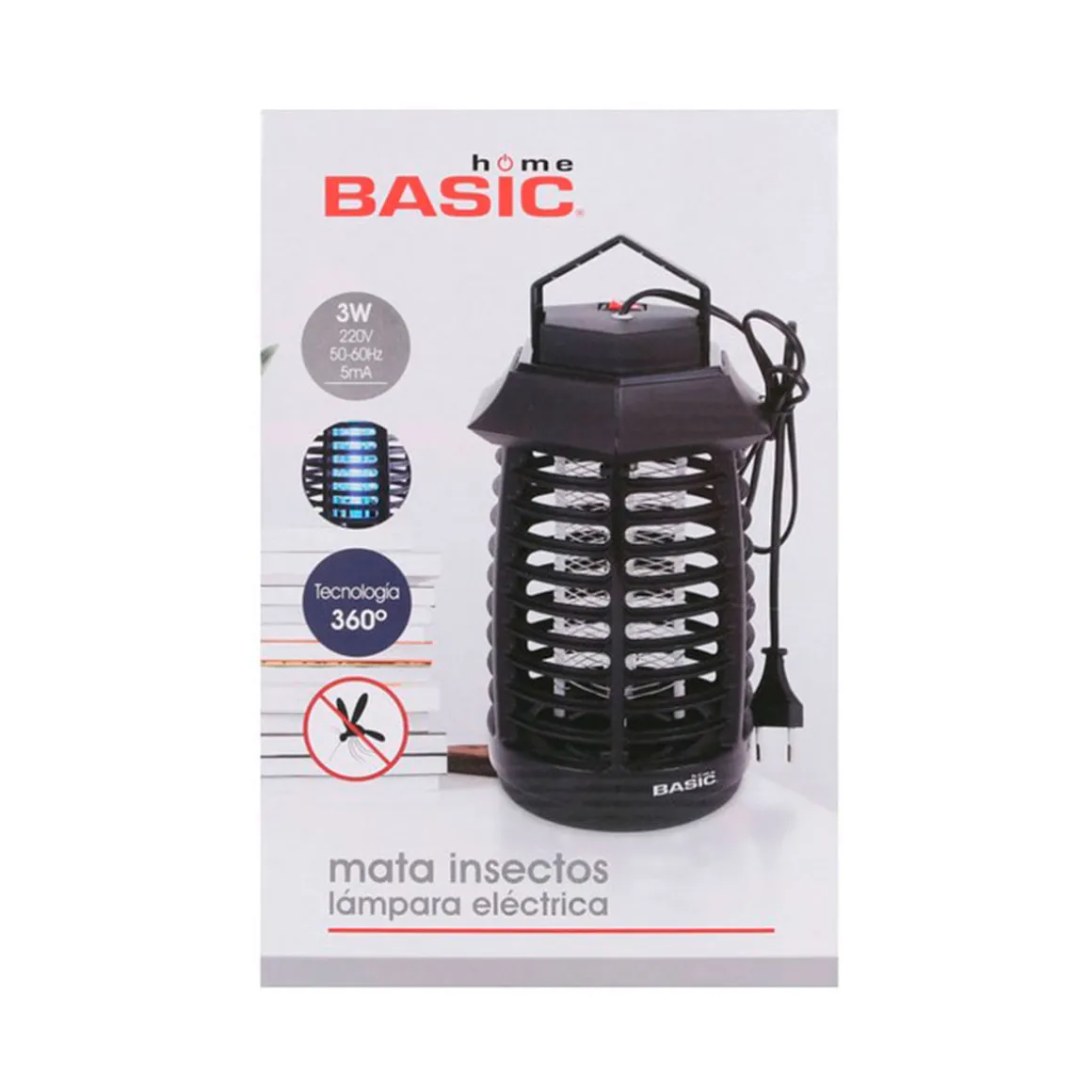 Lámpara antimosquitos Basic Home 3W negro