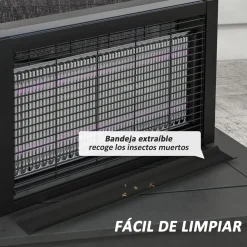 Lámpara antimosquitos Homcom luces LED 60 m² negro 25x49x6 cm