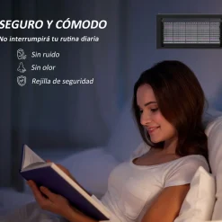 Lámpara antimosquitos Homcom luces LED 60 m² negro 25x49x6 cm