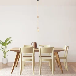 Lámpara colgante Soga Lumit 40W marrón