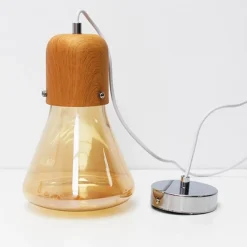 Lámpara colgante Wood E27 25W Ø15x26 cm