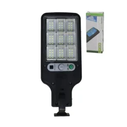 Lámpara de exterior 108 LED sensor de movimiento negro 6,3x8,5x21,5 cm