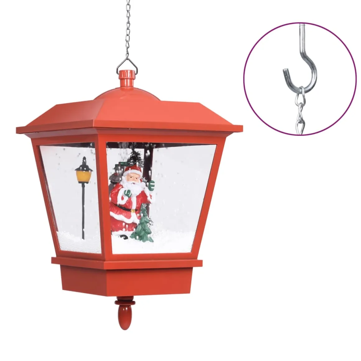 Lámpara de exterior Laponia luz LED + decoración navideña rojo
