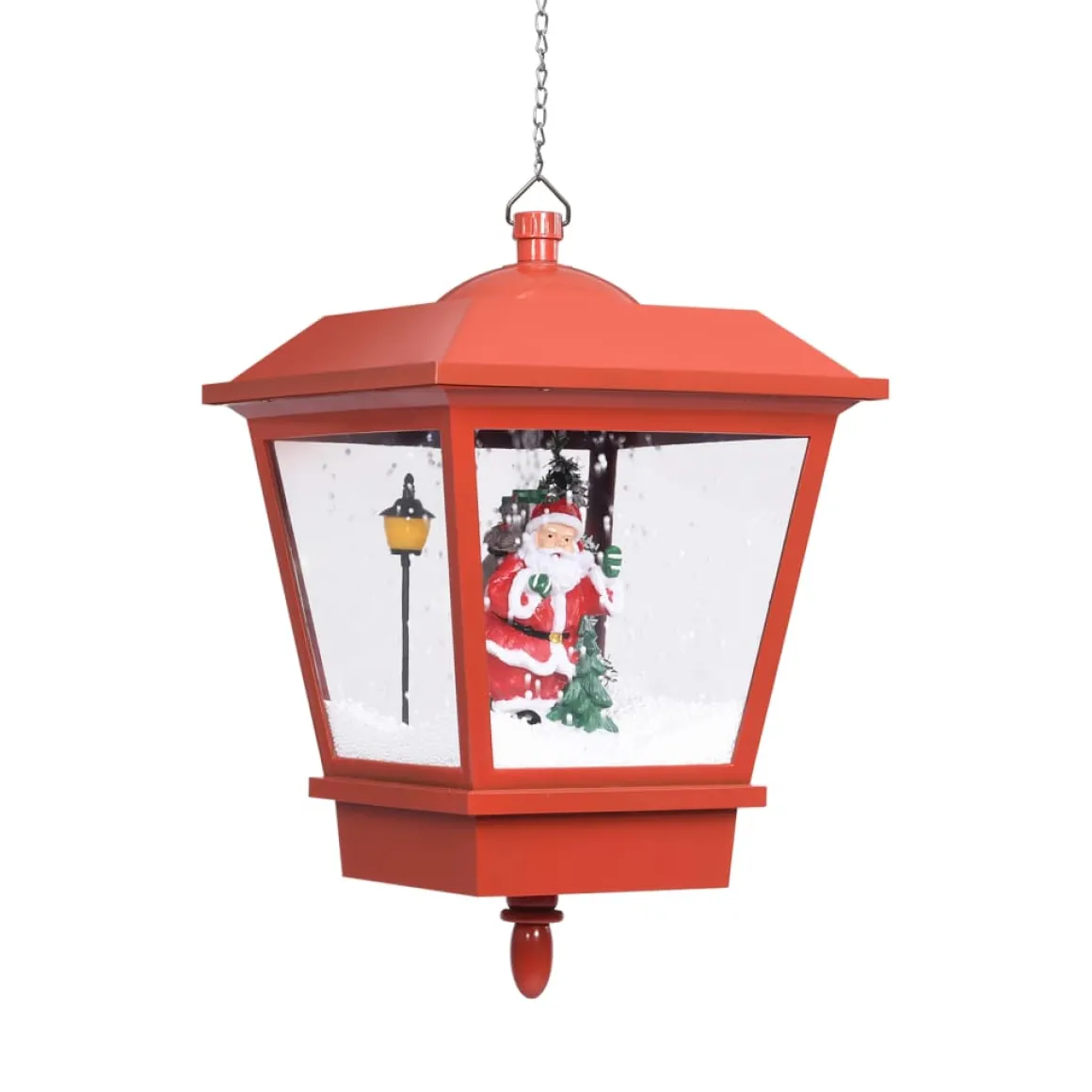 Lámpara de exterior Laponia luz LED + decoración navideña rojo