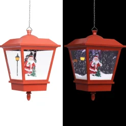 Lámpara de exterior Laponia luz LED + decoración navideña rojo