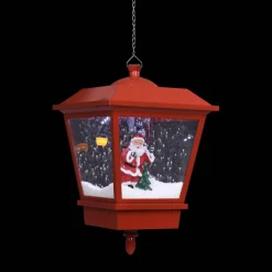 Lámpara de exterior Laponia luz LED + decoración navideña rojo