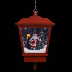 Lámpara de exterior Laponia luz LED + decoración navideña rojo