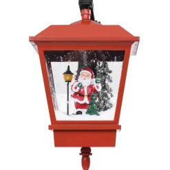 Lámpara de exterior Santa luz LED + decoración navideña rojo