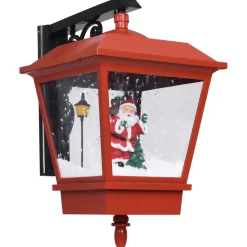 Lámpara de exterior Santa luz LED + decoración navideña rojo