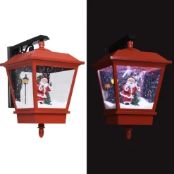 Lámpara de exterior Santa luz LED + decoración navideña rojo