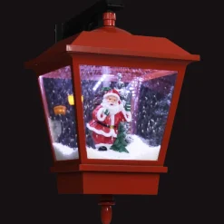 Lámpara de exterior Santa luz LED + decoración navideña rojo