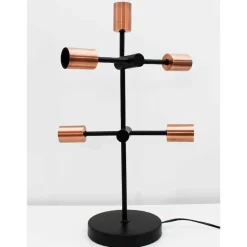 Lámpara de mesa Iron Lamp 5 portalámparas negro/bronce Ø18x59 cm