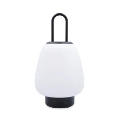 Lámpara de mesa Nora Vinthera exterior inalámbrica blanco/negro 31x15 cm