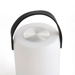 Lámpara de mesa Nora Vinthera exterior + asa + USB blanco/negro 19x11,5 cm