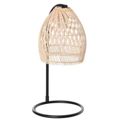 Lámpara de mesa Wakiki Homcom 40W pantalla ratán natural Ø20x41 cm