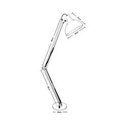 Lámpara de pie Antigona Lumit articulada con altura ajustable Ø30 cm