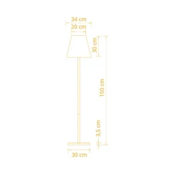 Lámpara de pie Biana Lumit portátil LED RGB con USB + mando blanco Ø34x150 cm