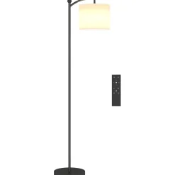 Lámpara de pie Brooklyn Homcom 11 niveles + mando a distancia negro/blanco 159,6x54,3x30,6 cm