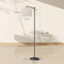 Lámpara de pie Brooklyn Homcom 11 niveles + mando a distancia negro/blanco 159,6x54,3x30,6 cm