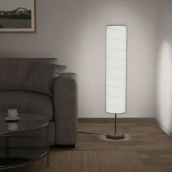 Lámpara de pie con soporte 60W E27 blanco Ø22x121 cm