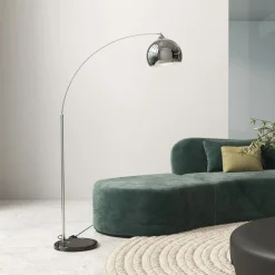 Lámpara de pie Modde Homcom 40W poste ajustable negro/plata 170-180x110-115x30 cm