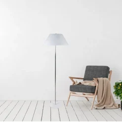 Lámpara de pie Natália Lumit 40W blanco/cromo Ø50x157 cm