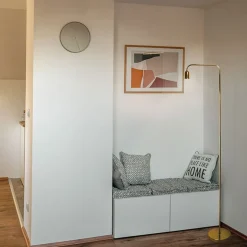 Lámpara de pie Space Lumit 60W latón dorado 150x20x400 cm