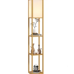 Lámpara de pie Tahi Homcom 40W 3 estantes 160x26 cm