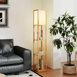 Lámpara de pie Tahi Homcom 40W 3 estantes 160x26 cm