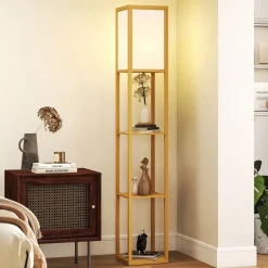 Lámpara de pie Tahi Homcom 40W 3 estantes 160x26 cm