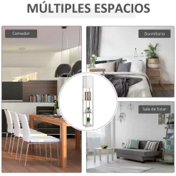 Lámpara de pie Tahi Homcom 40W 3 estantes 160x26 cm