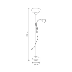 Lámpara de pie Varese Bel Air 80W con brazo orientable 178 cm