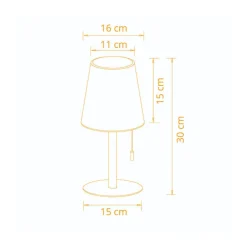 Lámpara de sobremesa Biana Lumit LED RGB con USB blanco Ø16x30 cm
