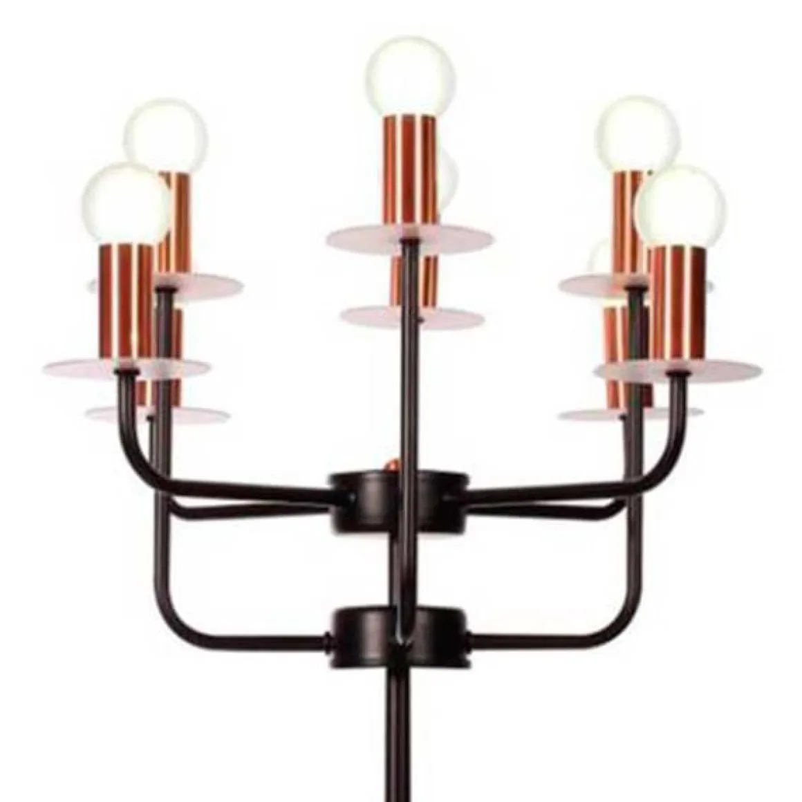 Lámpara de sobremesa Candelabra 8 brazos E14 25W negro/cobre 60x50x50 cm