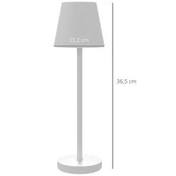 Lámpara de sobremesa Henley Homcom recargable 3 colores blanco Ø11,2x36,5 cm
