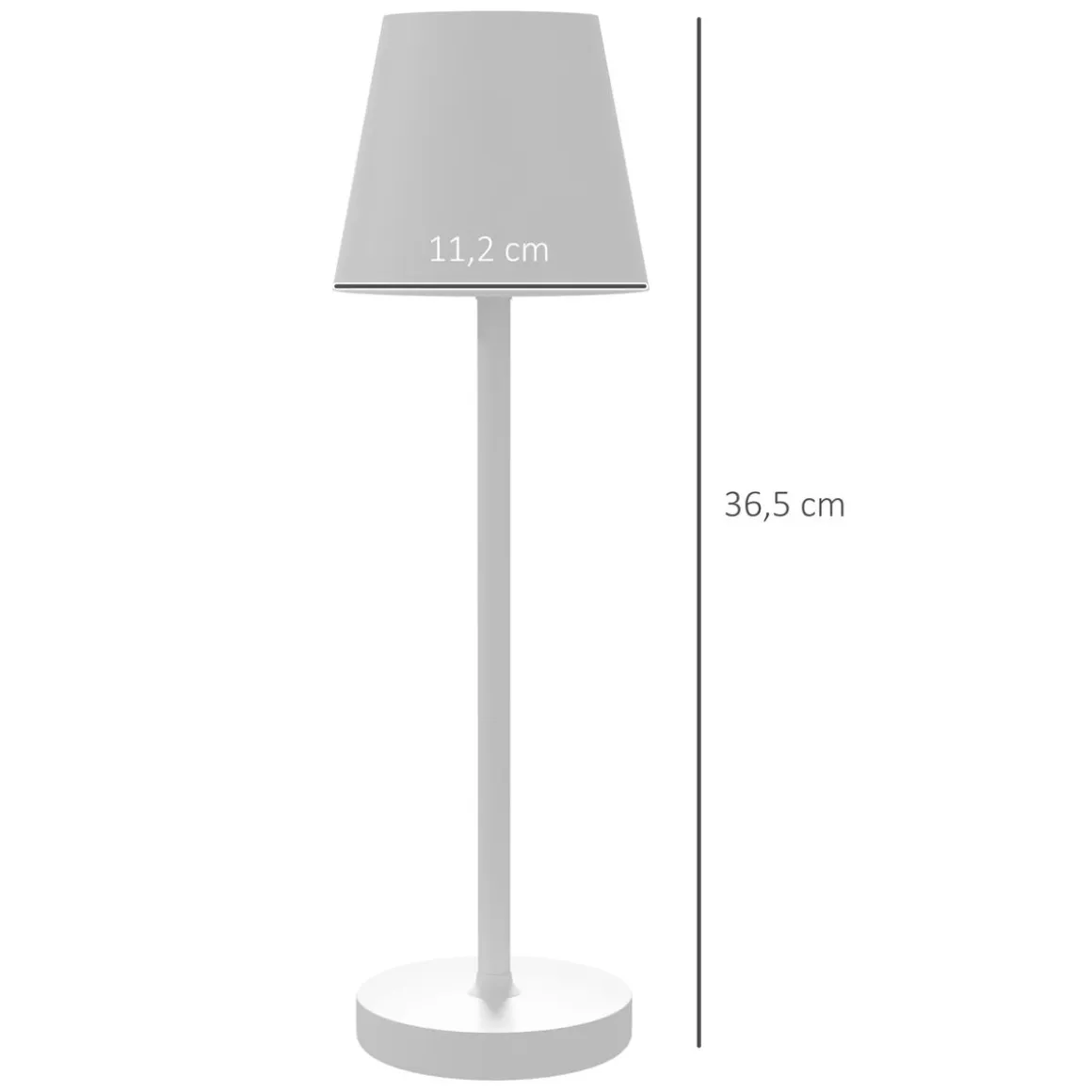 Lámpara de sobremesa Henley Homcom recargable 3 colores blanco Ø11,2x36,5 cm