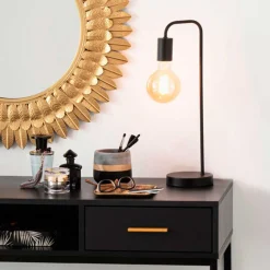 Lámpara de sobremesa Keli metálica 40W E27 negro 45 cm
