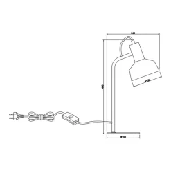 Lámpara de sobremesa Leana Lumit 25W metal 43x15x24 cm