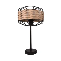 Lámpara de sobremesa Solange Lumit 60W mimbre natural/marrón Ø25x45,5 cm