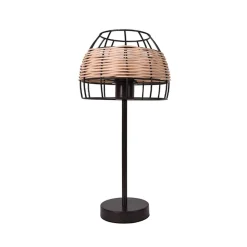 Lámpara de sobremesa Sotero 60W mimbre marrón/natural Ø20x43,5 cm