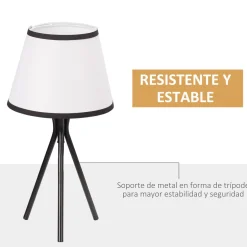 Lámpara de sobremesa Tina Homcom 40W blanco/negro Ø25x50 cm