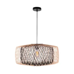 Lámpara de techo Bamboo Lumit 60W altura regulable bambú natural/negro