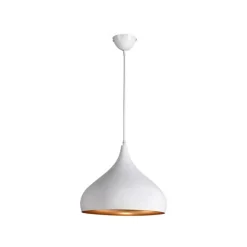 Lámpara de techo Bonn altura regulable blanco/dorado Ø32x38-115 cm