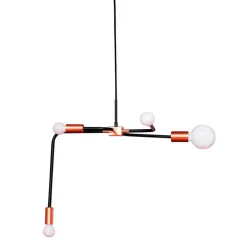 Lámpara de techo colgante Chinese Window E14 40W negro/oro rosa 150x56x56 cm