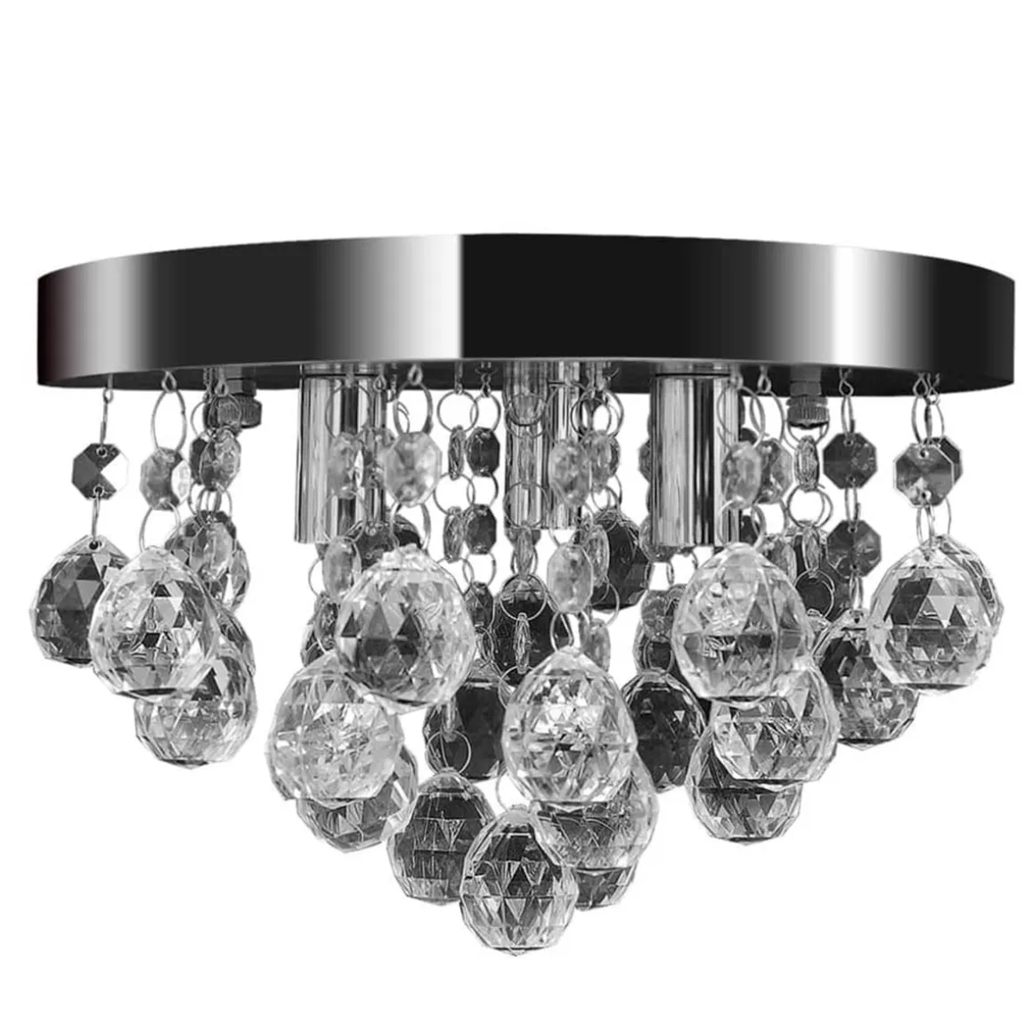 Lámpara de techo de cristal diseño cromado Ø25x16 cm