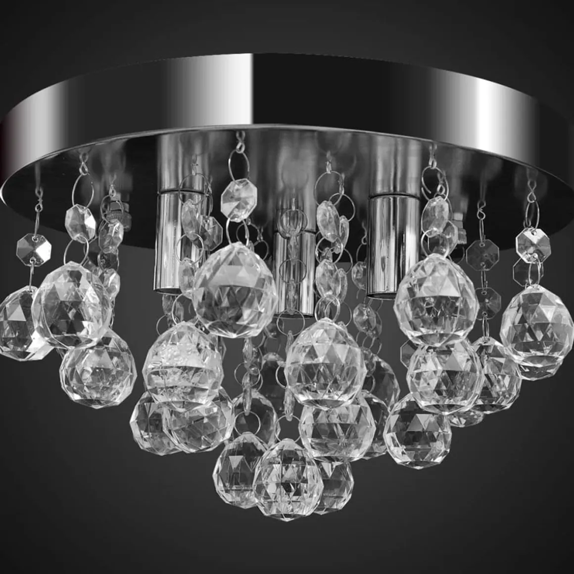 Lámpara de techo de cristal diseño cromado Ø25x16 cm